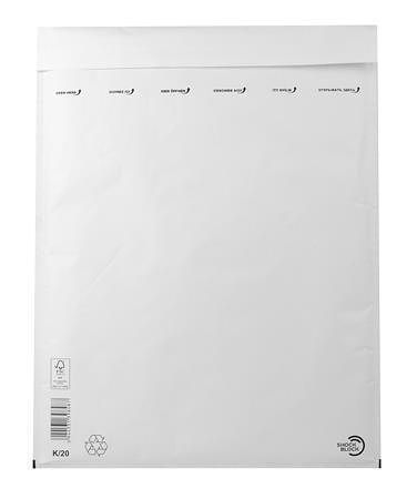 Obálka, bílá, bublinková, K/20, W10, vnější rozměry: 370x480 mm, vnitřní rozměry: 350x470 
