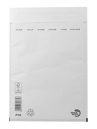 Obálka, bílá, bublinková, F/16, W6, vnější rozměry: 250x350 mm, vnitřní rozměry: 220x340 m