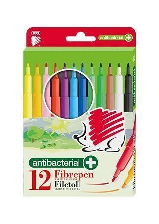 Fixy "Süni 300", 12 barev, 1 mm, antibakteriální, ICO