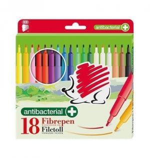 Fixy "Süni 300", 18 barev, 1 mm, antibakteriální, ICO