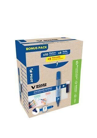 Popisovač na bílou tabuli "V-Board Master" + náplň, modrá, 2,3mm, kuželový hrot, PILOT, WB