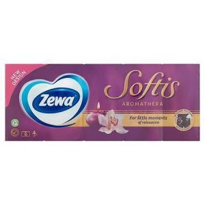 Kapesníky, papírové, 3vrstvé, 10x9 ks, ZEWA "Softis", aromatherapy