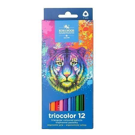 Barevné pastelky "Triocolour 3132/12", 12ks, trojhranné, KOH-I-NOOR