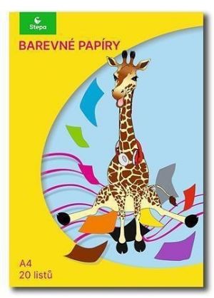 Barevný papír A4/20/80g, 20listů, STEPA