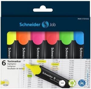 Zvýrazňovač "Job 150", 6 barev, 1-5mm, SCHNEIDER