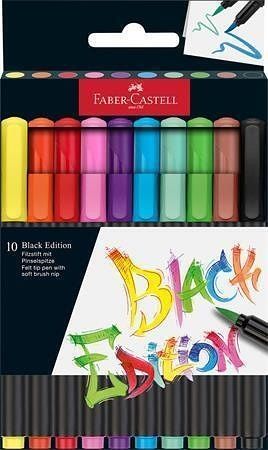 Fixy "Black Edition", 10 barev, FABER-CASTELL 116451
