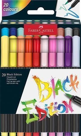 Fixy "Black Edition", 20 barev, FABER-CASTELL 116452