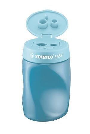 Ořezávátko "Easy" se zásobníkem, modrá, 3 otvory, pro leváky, STABILO
