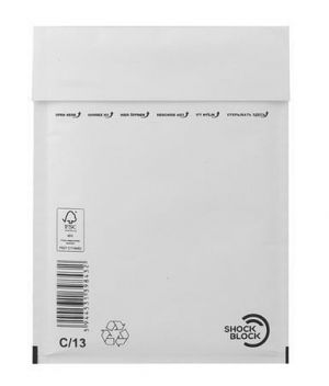 Obálka, bílá, bublinková, C/13, W3, vnější rozměry: 170x225mm, vnitřní rozměry: 150x215 mm