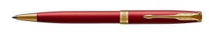 Kuličkové pero "Royal Sonnet", modrá, 1 mm, kovové červené tělo, zlatý klip, PARKER 701056