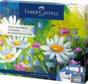 Akrylové barvy včetně příslušenství "Creative Studio", 12 barev, 18 ks, sada, FABER-CASTEL