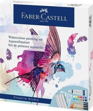 Akvarelové barvy včetně příslušenství "Creative Studio", 12 barev, 18 ks, sada, FABER-CAST