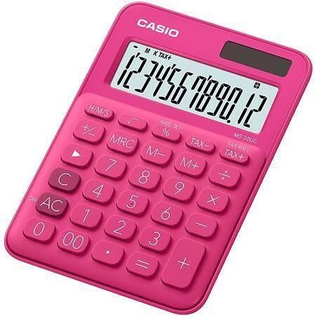 Kalkulačka "MS 20 UC", červená, stolní, 12 místný displej, CASIO