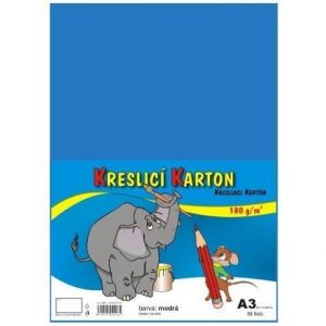 Kreslicí karton barevný A3/50/180g - světle modrá, STEPA