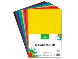 Kreslicí karton barevný A4/10/180g - mix 10 barev, STEPA