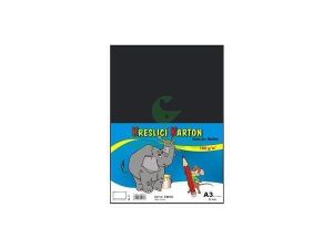 Kreslicí karton barevný A3/50/180g - černá, STEPA