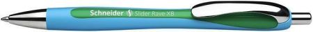 Kuličkové pero "Slider Rave", zelená, 0,7mm, stiskací mechanismus, SCHNEIDER 132504