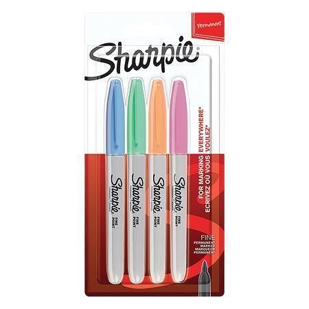 Permanentní popisovač "Fine Point", 4 pastelové barvy, 1 mm, kuželový hrot, SHARPIE NSH206
