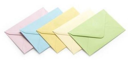 Ozdobné obálky - 7 x 10 cm, 130 g/m2, pastelové barvy, 50 ks
