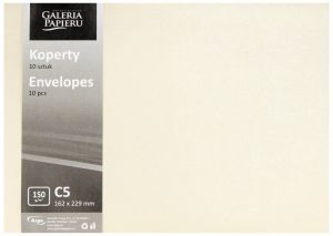 Ozdobné obálky Pearl - C5, 150 g/m2, perleťové, krémové, 10 ks                          
