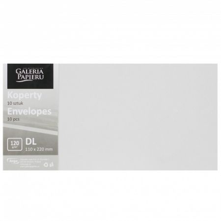 Ozdobné obálky Mika - DL, 120 g/m2, bílé se třpytkami, 10 ks                              