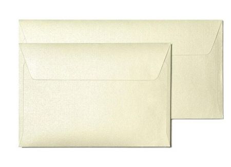 Ozdobné obálky Millenium - DL, 120 g/m2, metalické, krémové, 10 ks                    