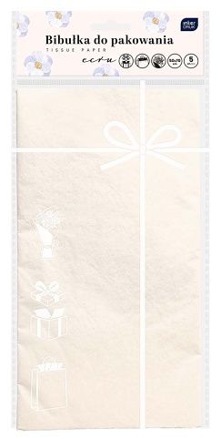 Papír na balení dárků 50x70 bílá 5ks