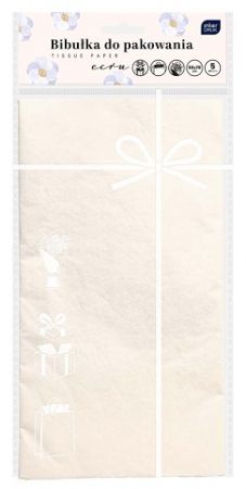 Papír na balení dárků 50x70 bílá 5ks