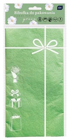 Papír na balení dárků 50x70 zelená 5ks
