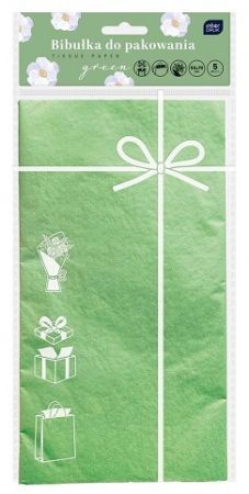 Papír na balení dárků 50x70 zelená 5ks
