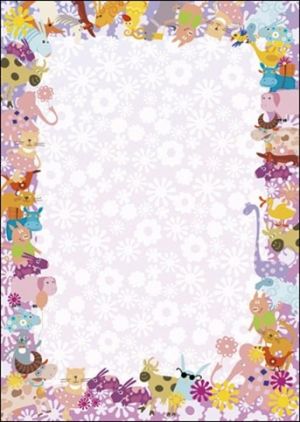 Diplom A4 zvířátka a květiny