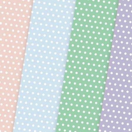 Ozdobný papír A4 Polka Dot - 200 g/m2, pastelový, 20 listů