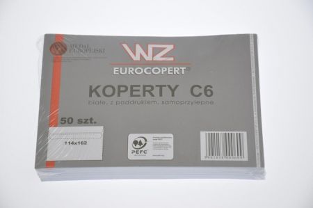 OBÁLKA BÍLÁ SAMOLEPICÍ C6 114X162 mm 50ks