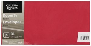 Ozdobné obálky Smooth – DL, 130 g/m2, červené, 10 ks