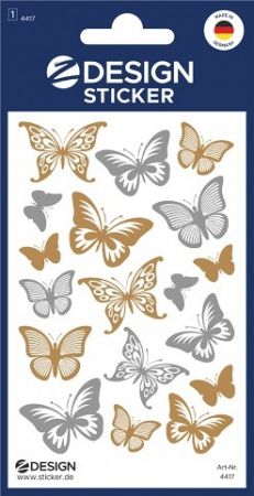 Samolepky metalické motýli