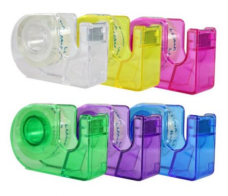 Lepící páska transp. 18mm x 20m+stolní odvíječ, LUMA mix