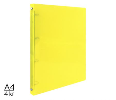 Pořadač LUMA A4 diagonální 4kroužkový žlutý