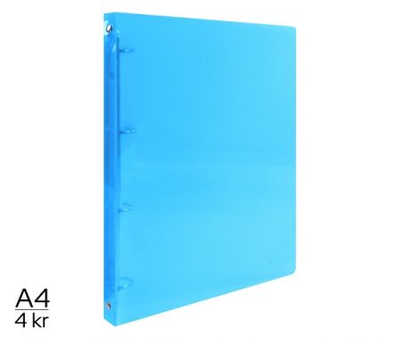 Pořadač LUMA A4 4 kroužkový modrý