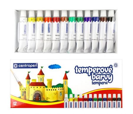 CENTROPEN Barvy temperové 12 barev 12ml 9550
