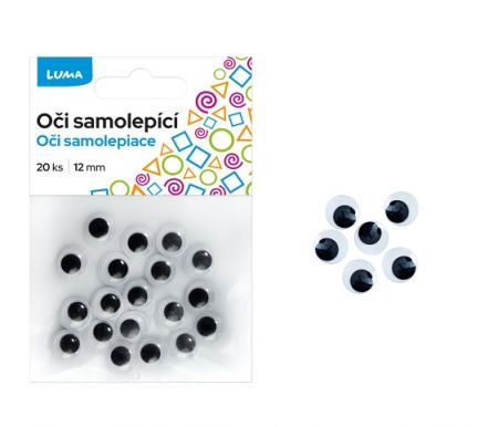 Oči kulaté 12mm 20ks