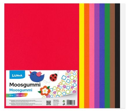 Pěnovka moosgummi 20x29cm 2mm MIX
