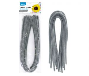 Drátek žinylka 500x8mm 10ks - šedý