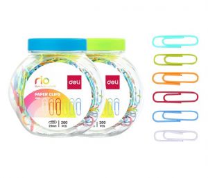 Sponky kancelářské dóza 200ks DELI E0053 mix