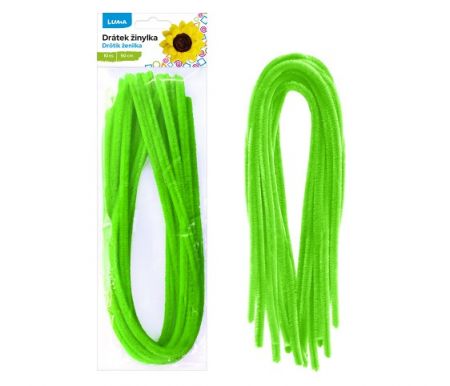 Drátek žinylka 500x8mm 10ks světle zelený
