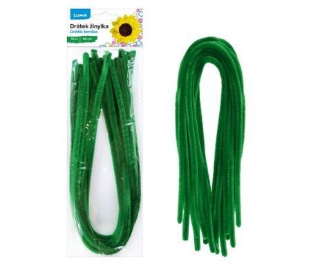 Drátek žinylka 500x8mm 10ks tmavě zelená