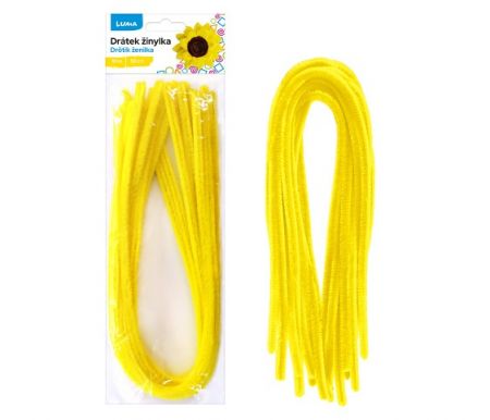 Drátek žinylka 500x8mm 10ks tmavě žlutý 