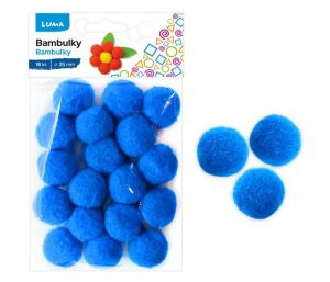 Bambulky modré 18ks 25mm