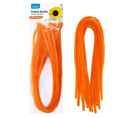 Drátek žinylka 500x8mm 10ks oranžový