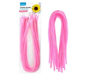 Drátek žinylka 500x8mm 10ks růžový
