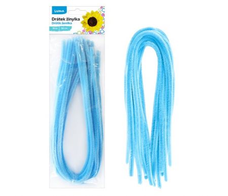 Drátek žinylka 500x8mm 10ks světle modrý